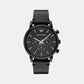 Men Quartz Black Dial Chronograph Leather Watch AR1918