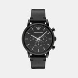 Men Quartz Black Dial Chronograph Leather Watch AR1918
