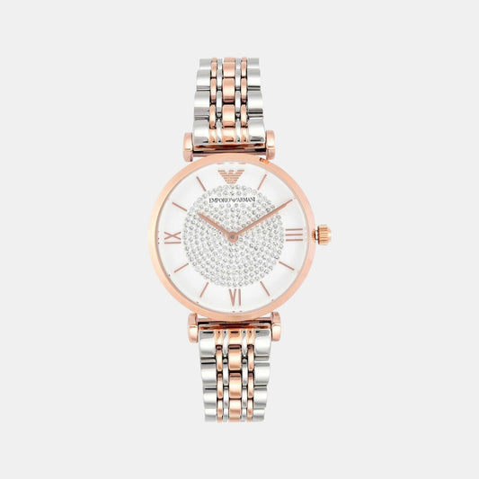 Gianni T-Bar Women Quartz White Dial Analog Stainless Steel Watch AR1926