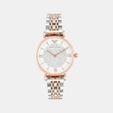 Gianni T-Bar Women Quartz White Dial Analog Stainless Steel Watch AR1926