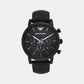 Luigi Men Quartz Black Dial Chronograph Leather Watch AR1970