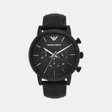 Luigi Men Quartz Black Dial Chronograph Leather Watch AR1970