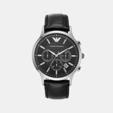 Renato Men Quartz Black Dial Chronograph Leather Watch AR2447
