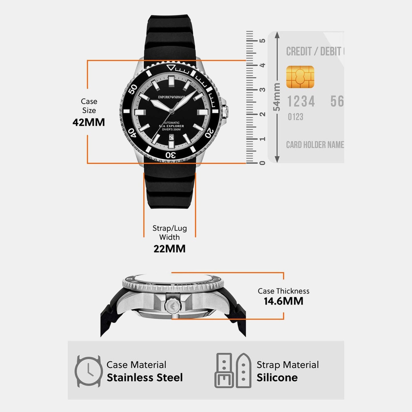 Sea Explorer Men Automatic Black Dial Analog Silicone Watch AR60086