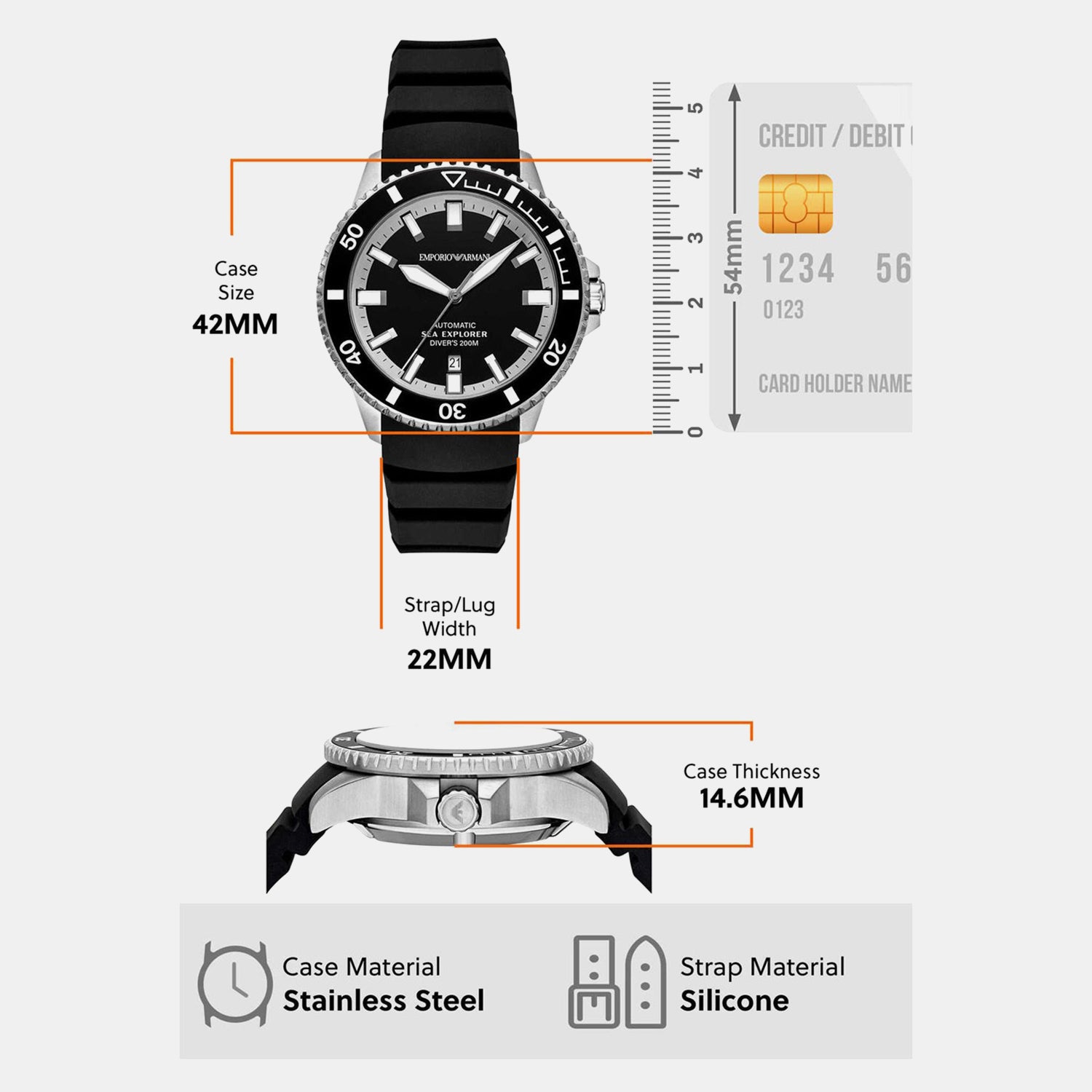 Sea Explorer Men Automatic Black Dial Analog Silicone Watch AR60086