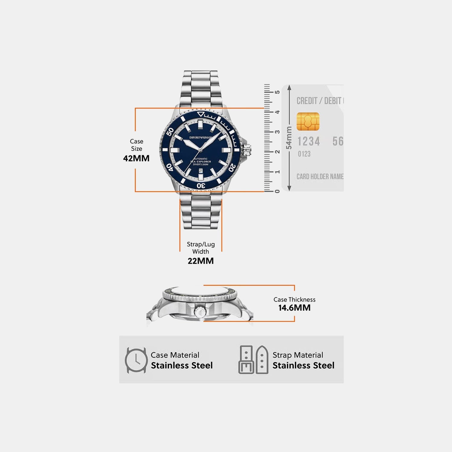 Sea Explorer Men Automatic Blue Dial Analog Stainless Steel Watch AR60087