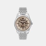 Men Automatic Beige Dial Analog Stainless Steel Watch AR60095