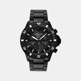 World Explorer Men Quartz Black Dial Chronograph Stainless Steel Watch AR70010