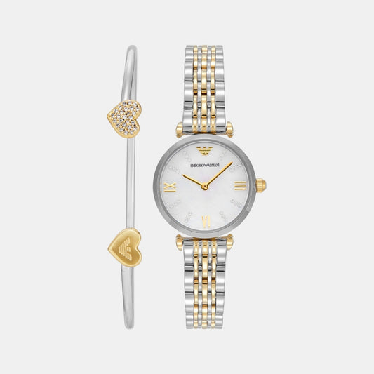 Women Quartz Multicolour Dial Analog Stainless Steel Watch AR80078SET