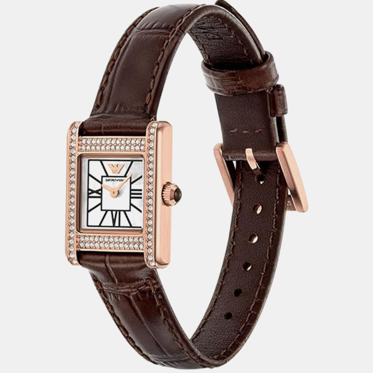 Women Quartz Black Dial Analog Leather Watch AR80083SET