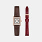 Women Quartz Black Dial Analog Leather Watch AR80083SET