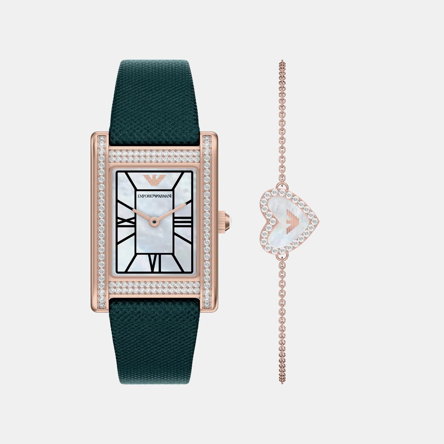 Women Quartz Mother Of Pearl Dial Analog Leather Watch AR80085SET