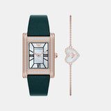 Women Quartz Mother Of Pearl Dial Analog Leather Watch AR80085SET