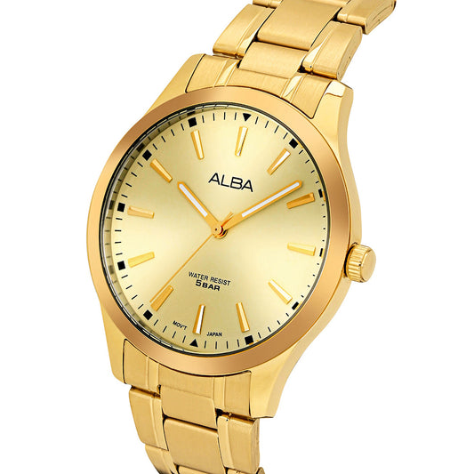Alba ARX018X1 Gold Metallic Strap Watch