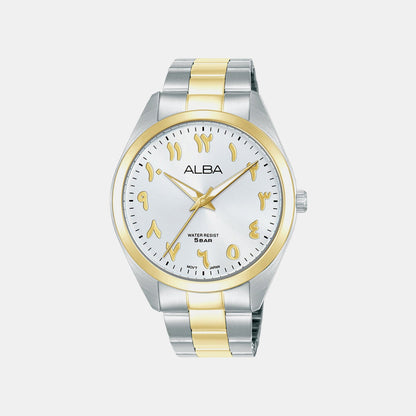 Men Quartz White Dial Analog Stainless Steel Watch ARX158X1