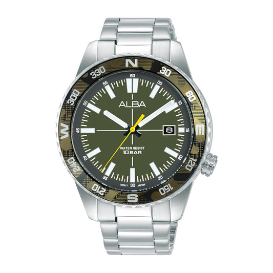 Alba AS9Q17X1 Olive Green Dial Quartz Watch