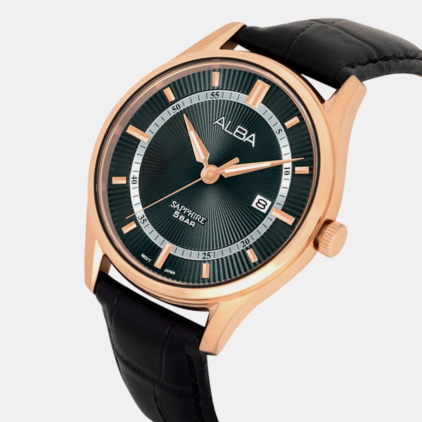 Men Quartz Black Dial Analog Leather Watch AS9R22X1