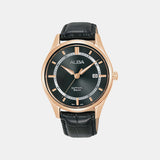 Men Quartz Black Dial Analog Leather Watch AS9R22X1