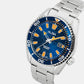 Men Quartz Blue Dial Analog Stainless Steel Watch AS9R67X1