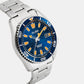 Men Quartz Blue Dial Analog Stainless Steel Watch AS9R67X1