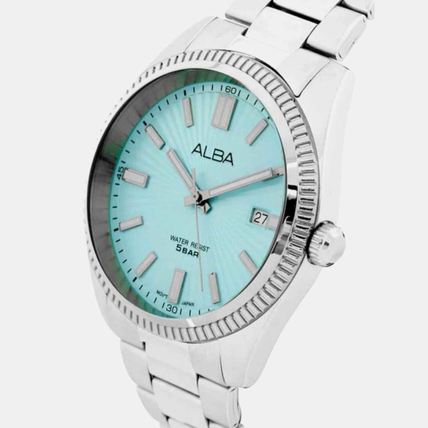 Unisex Quartz Blue Dial Analog Stainless Steel Watch AS9S71X1