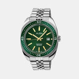 Men Quartz Green Dial Chronograph Stainless Steel Watch AS9T77X1