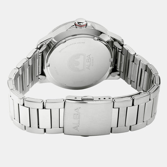 Men Quartz Blue Dial Analog Stainless Steel Watch AS9T97X1