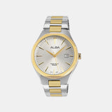Men Quartz Silver Dial Analog Stainless Steel Watch AS9U52X1