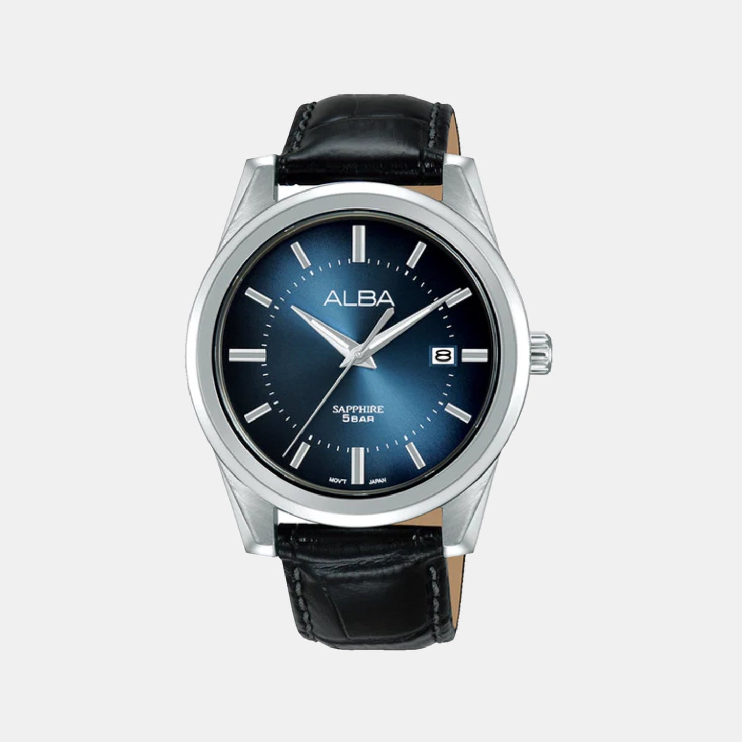 Men Quartz Blue Dial Analog Leather Watch AS9V31X1