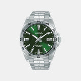 Active Men Quartz Green Dial Analog Stainless Steel Watch AS9V43X1
