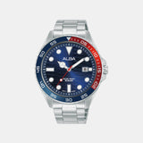 Active Men Quartz Blue Dial Analog Stainless Steel Watch AS9V53X1