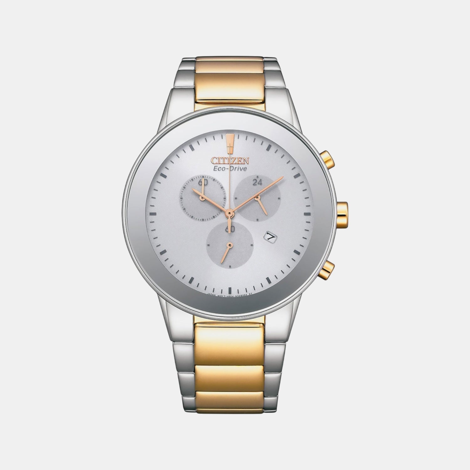 Axiom Men Quartz White Dial Chronograph Stainless Steel Watch AT2244-84A