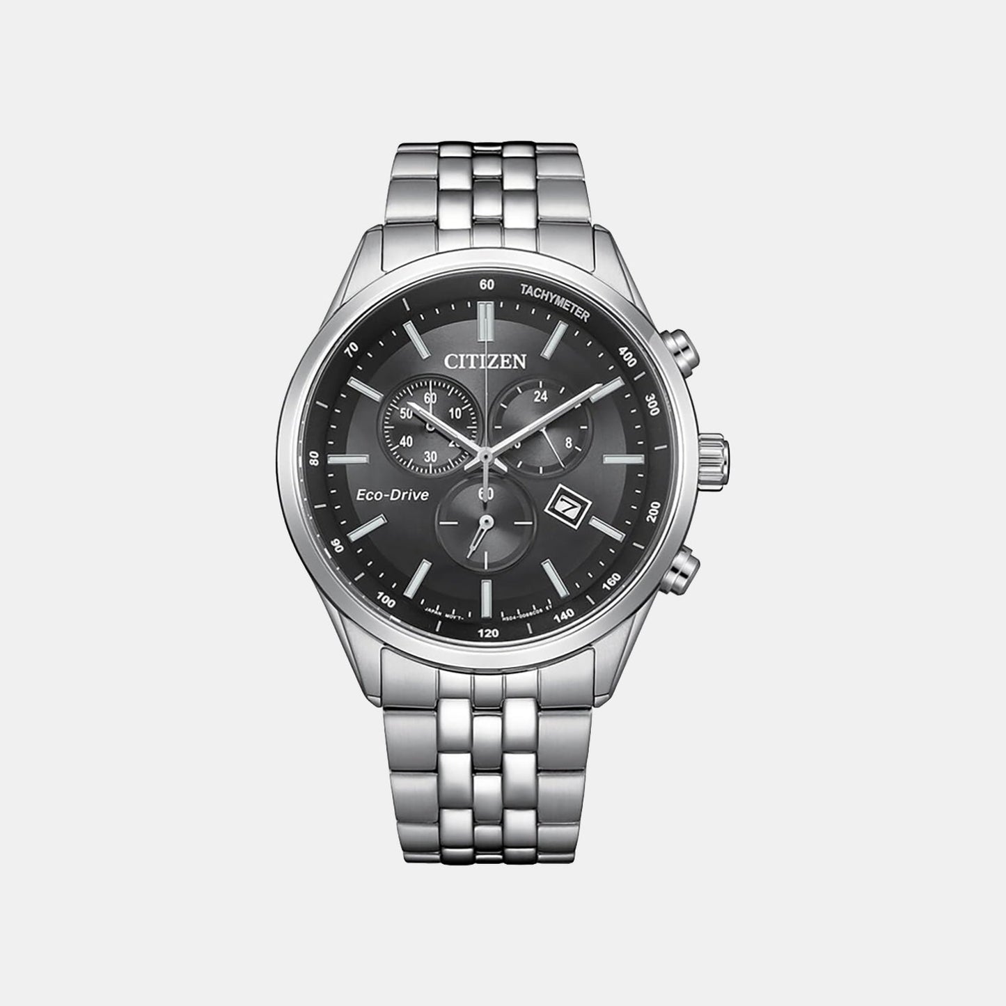Men Quartz Black Dial Analog Stainless Steel Watch AT2570-56E
