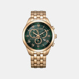 Eco-drive Men Quartz Black Dial Chronograph Stainless Steel Watch AT2603-59X