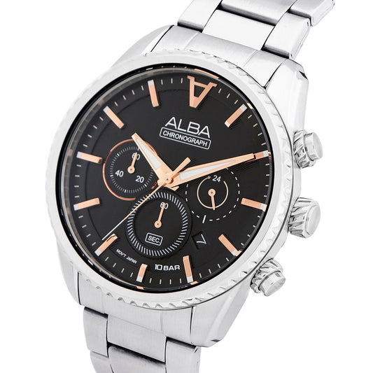 AT3H81X1 Jet Black Dial Chronograph Watch
