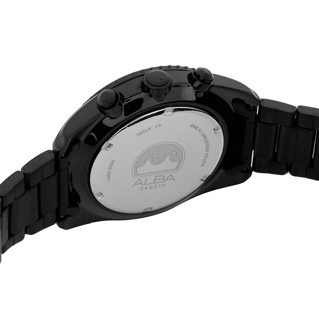Alba AT3J09X1 Black Textured Dial Chronograph