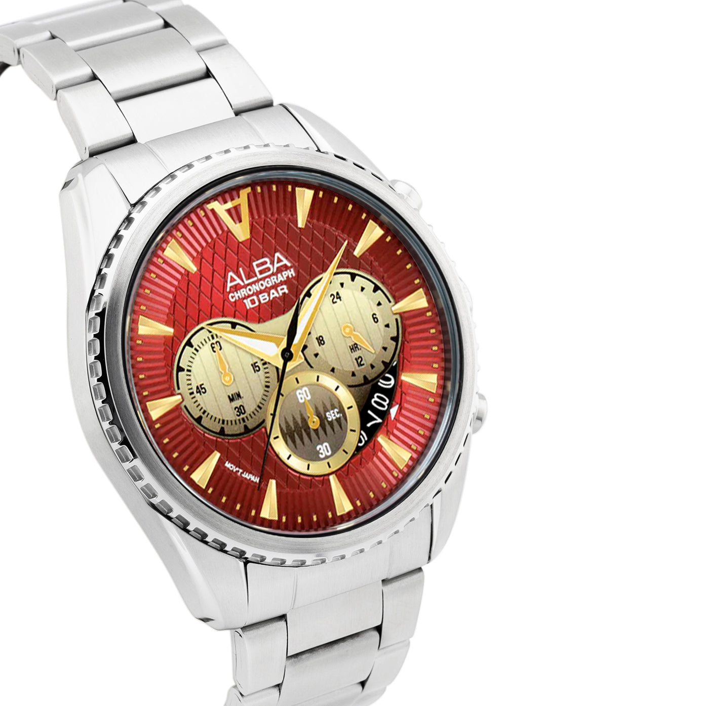 AT3J11X1 Red Textured Dial Chronograph Watch