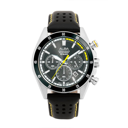 AT3J33X1 Midnight Black Dial with Leather Strap Chronograph