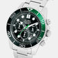 Men Quartz Black Dial Multi-function Stainless Steel Watch AT3J39X1