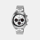 Seashell Men Quartz White Dial Chronograph Stainless Steel Watch AT3K11X1