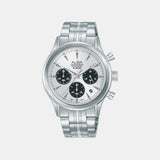 Men Quartz Silver Dial Chronograph Stainless Steel Watch AT3K55X1