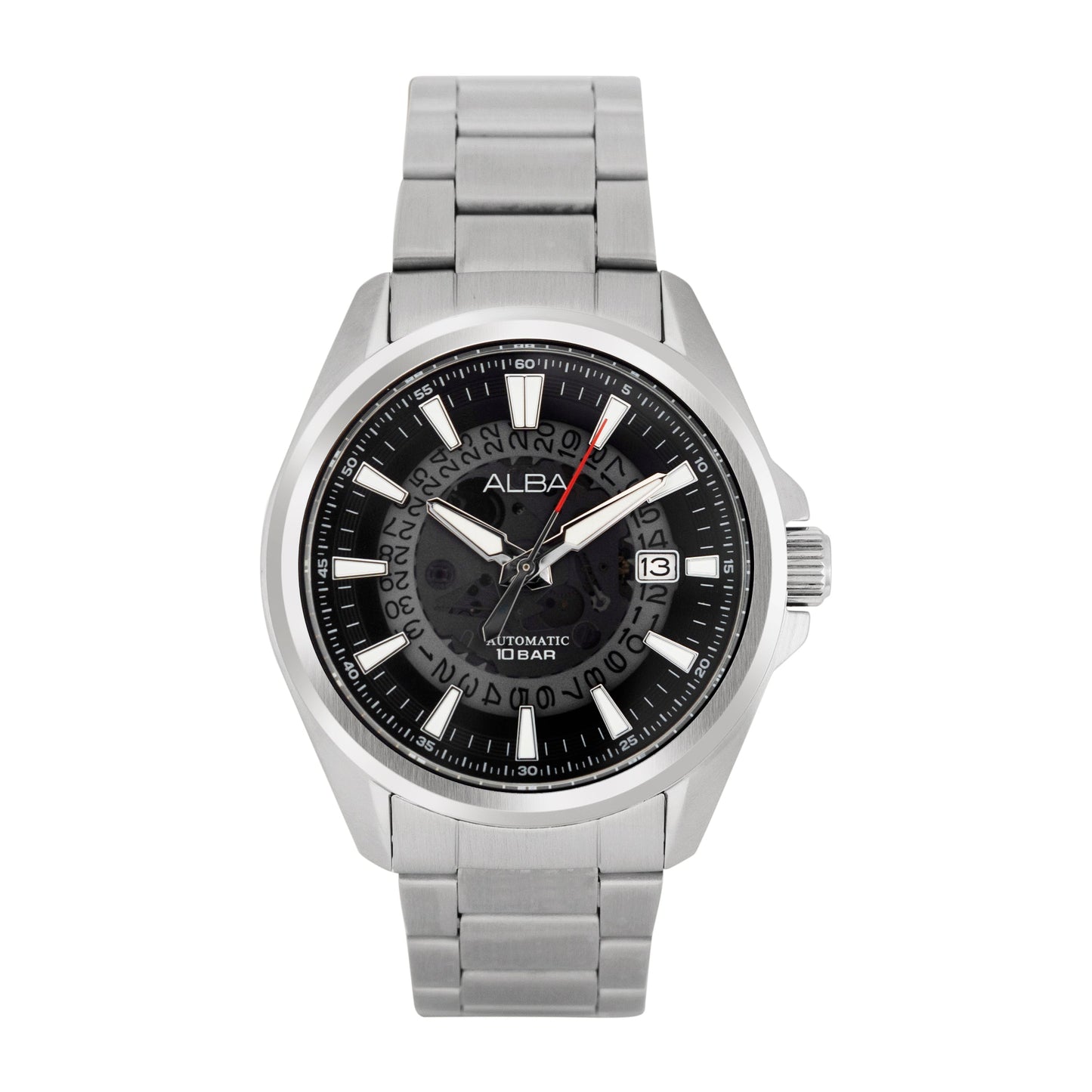 AU4031X1 Black Skeleton Dial Watch with White Hands  Automatic Watch