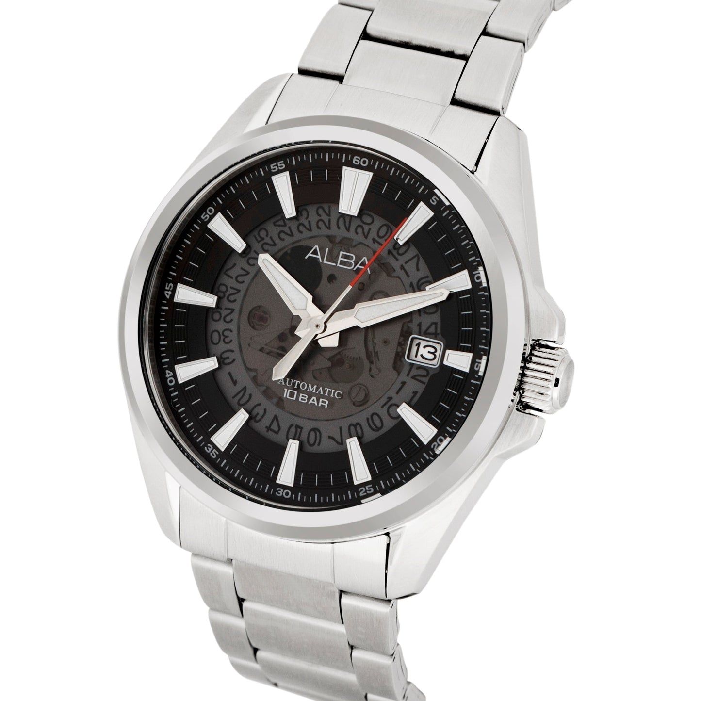 AU4031X1 Black Skeleton Dial Watch with White Hands  Automatic Watch