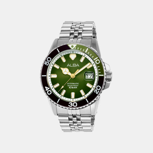 Men Automatic Green Dial Chronograph Stainless Steel Watch AU4047X1