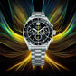 Men Quartz Black Dial Chronograph Stainless Steel Watch AU5025X2