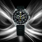 Men Quartz Black Dial Chronograph Stainless Steel Watch AU5025X2
