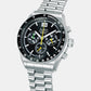 Men Quartz Black Dial Chronograph Stainless Steel Watch AU5025X2