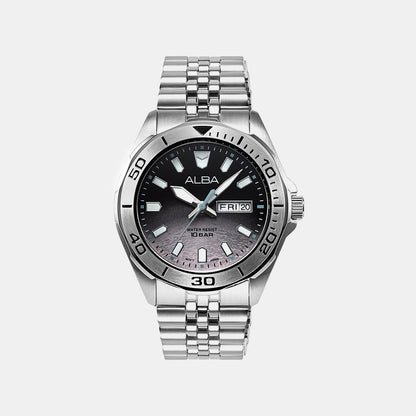 Men Quartz Black Dial Analog Stainless Steel Watch AV3577X1