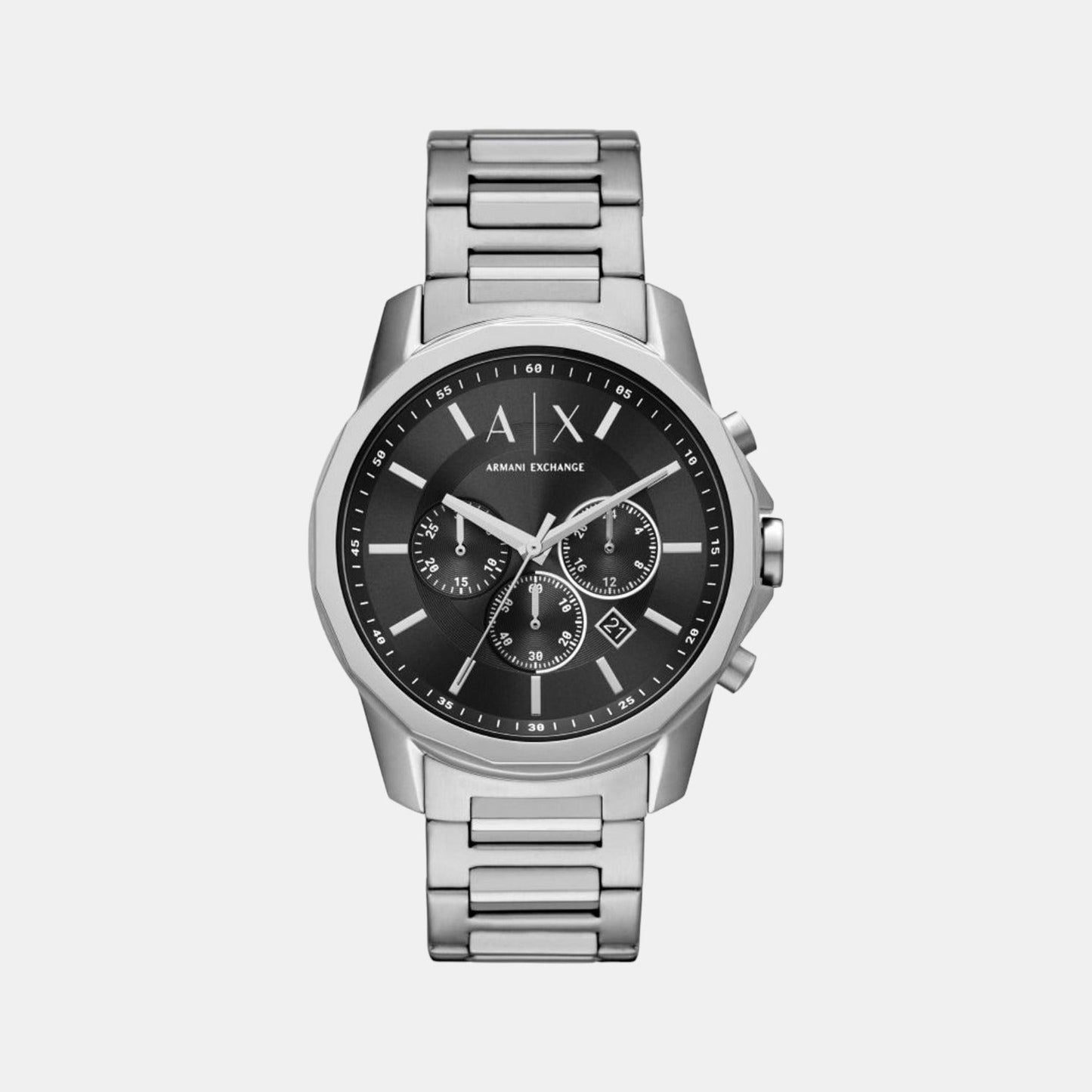 Banks Men Quartz Black Dial Chronograph Stainless Steel Watch AX1720