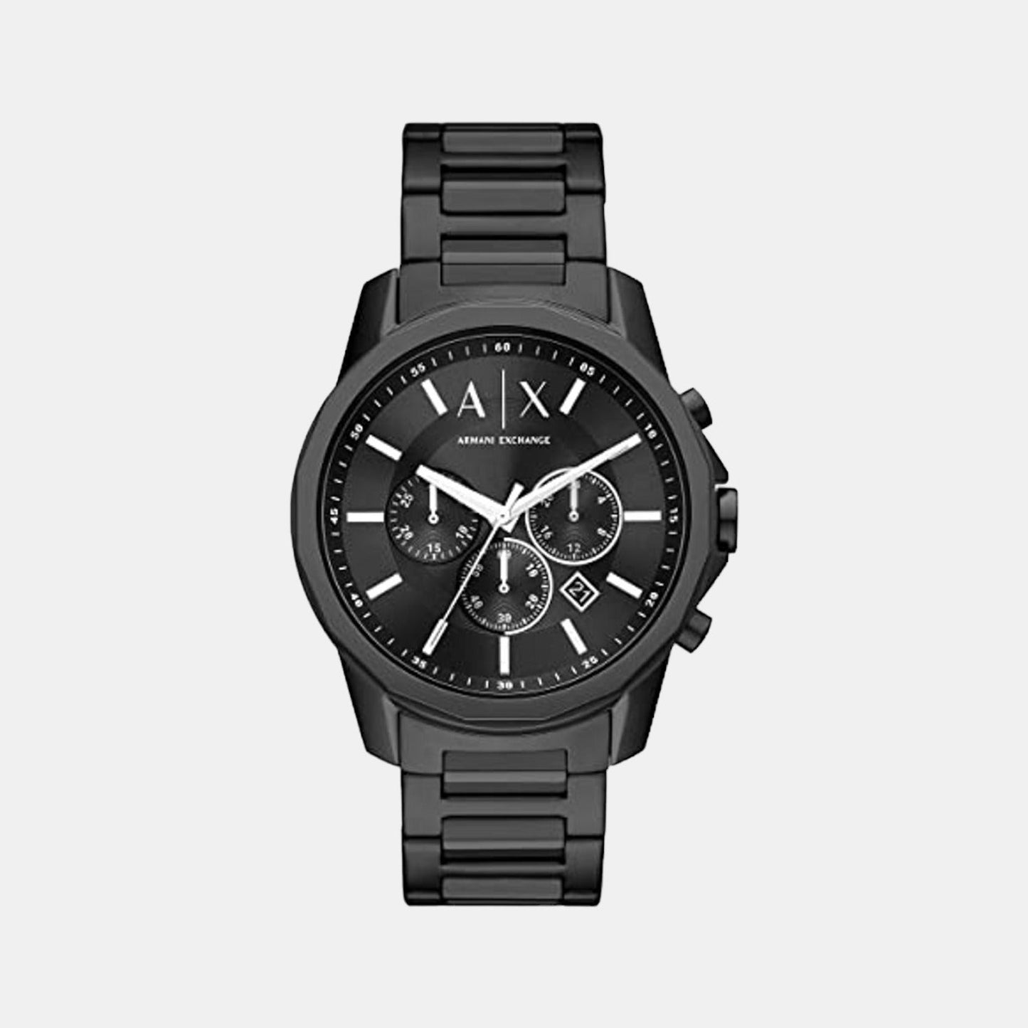Banks Men Quartz Black Dial Chronograph Stainless Steel Watch AX1722